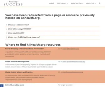 K4Health.org(This page provides information about K4Health or the Knowledge for Health Project (2013) Screenshot