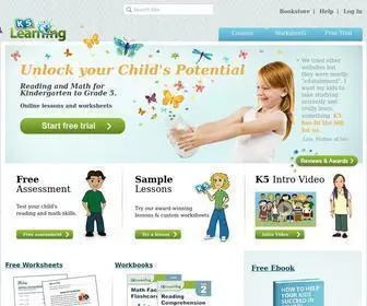 K5Learning.com(Free worksheets) Screenshot