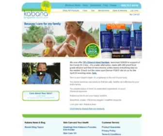 Kabanaskincare.com(Organic Skin Care and Sunscreen by Kabana Skin Care) Screenshot