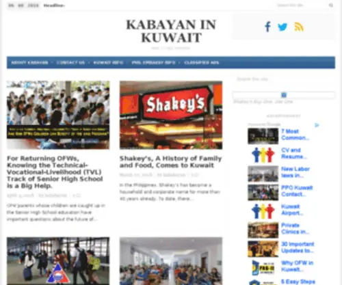 Kabayaninkuwait.com(Filipinos in Kuwait) Screenshot
