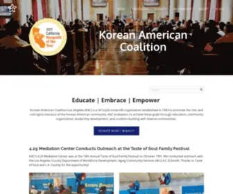 Kacla.org(Korean American Coalition) Screenshot