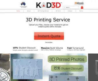 Kad3D.com.au(Melbourne 3D Printing Service) Screenshot