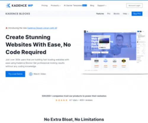 Kadenceblocks.com(Kadence Blocks) Screenshot