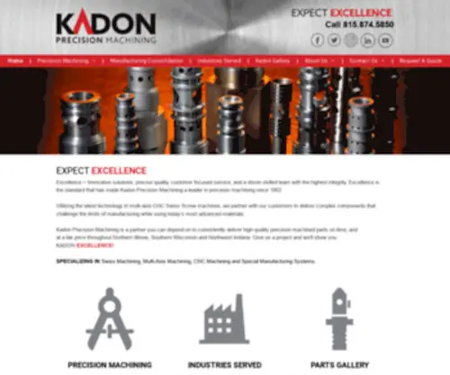 Kadonprecision.com(Kadon Precision Machining) Screenshot