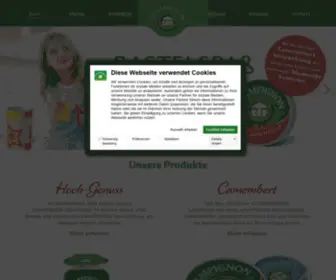 Kaeserei-Champignon.de(Alles über die Käsesorten Camembert und Hoch) Screenshot