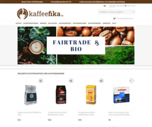 Kaffeefika.de(Kaffeemaschinen & Kaffee. Große Auswahl an Kaffee und Kaffeemaschine) Screenshot