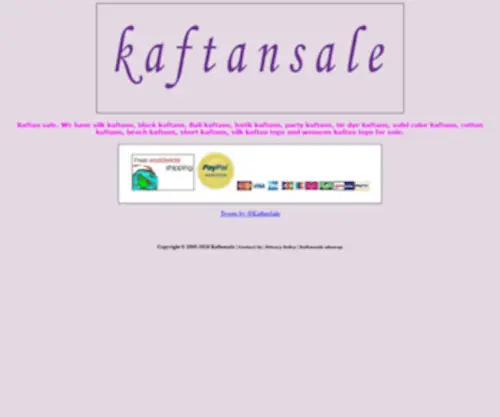 Kaftansale.com(Kaftans & tunics) Screenshot