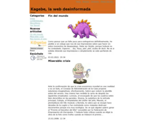 Kagebe.com(Kagebe, la web desinformada) Screenshot