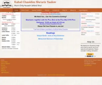 Kahalchasidim.com(Pico's Only Nusach Sefard Shul) Screenshot