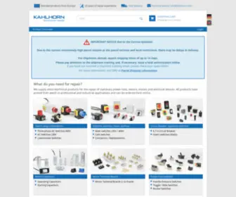 Kahlhorn.com(Spare parts for electric motors) Screenshot