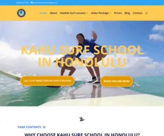 Kahusurfschool.com(Kahu Surf School in Waikiki Beach) Screenshot