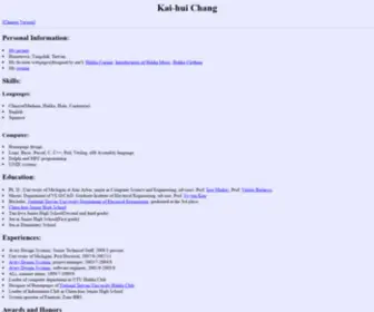 Kaihuichang.com(Kai-hui Chang) Screenshot