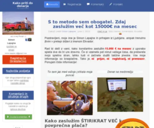 Kako-Zasluziti-Denar.com(Kako priti do denarja) Screenshot