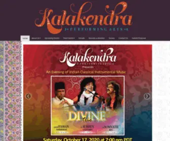 Kalakendra.org(Society for the Performing Arts of India in Portland) Screenshot