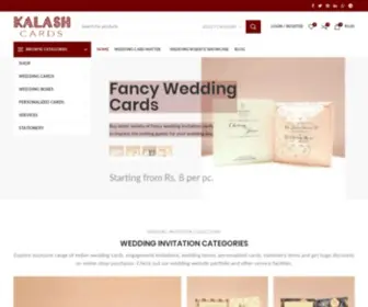 Kalashcards.com(Buy Designer Wedding Cards Online) Screenshot