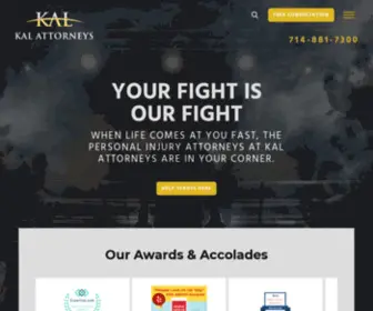 Kalattorneys.com(Santa Ana Personal Injury Lawyers) Screenshot