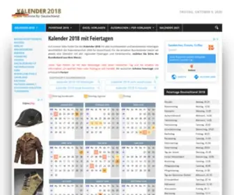Kalender-2018.de(KALENDER 2018 mit Feiertagen) Screenshot