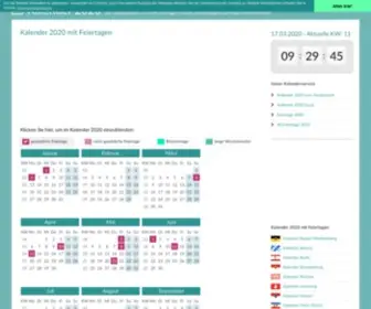 Kalender-2020.net(KALENDER 2020 mit Feiertagen & Ferien) Screenshot