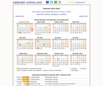 Kalender-Online.com(Kalender 2023) Screenshot