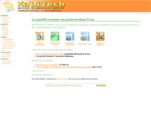 Kalitech.fr(KaliTech suite logicielle qualite) Screenshot