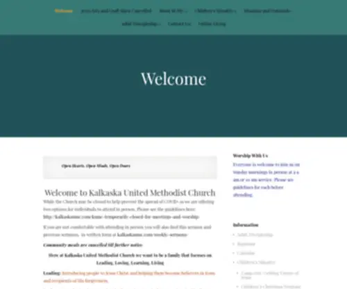 Kalkaskaumc.com(Kalkaska United Methodist Church) Screenshot