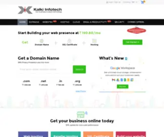 Kalkiinfotech.com(Domain names & web hosting company) Screenshot