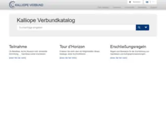 Kalliope-Verbund.info(Verbundkatalog für Archiv) Screenshot