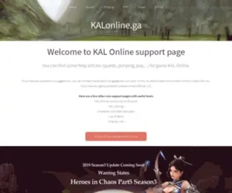 Kalonline.ga(Kal Online support page) Screenshot