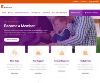 Kalparrin.org.au(Supporting families with children of additional needs in Western Australia) Screenshot