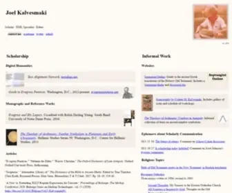 Kalvesmaki.com(About Joel Kalvesmaki) Screenshot