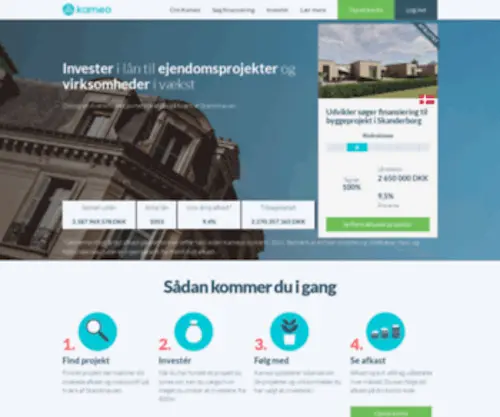 Kameo.dk(Finansiering af ejendomsprojekter) Screenshot
