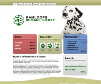 Kamloopshumanesociety.ca(Kamloops Humane Society) Screenshot