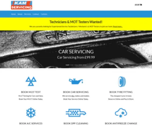 Kamservicing.com(Car Repairs) Screenshot