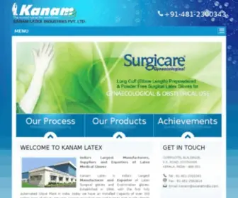 Kanamlatex.com(Kanam Latex Industries Pvt) Screenshot