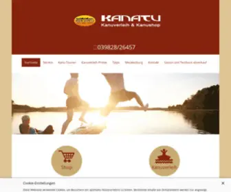 Kanatu.de(Kanuverleih & Kanushop Mecklenburgischen Seenplatte) Screenshot