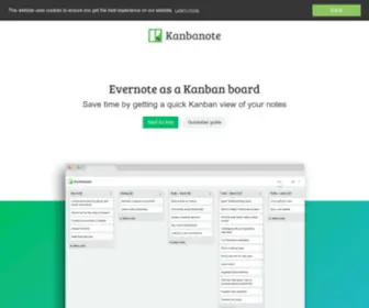 Kanbanote.com(Evernote as a Kanban board) Screenshot
