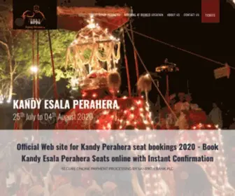 Kandyperaherabookings.com(Official Web site for Kandy Perahera seat bookings 2021) Screenshot