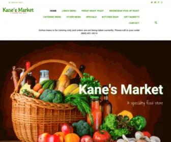 Kanesmarket.com(A speciality food store) Screenshot