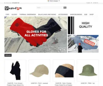 Kanfor.pl(Strona producenta rękawic oraz odzieży i galanterii sportowej) Screenshot