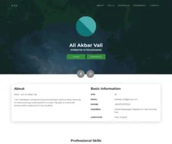 Kanifanavar.ir(Ali Akbar Vali CV) Screenshot