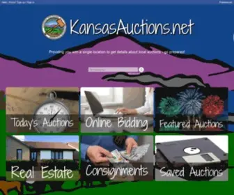 Kansasauctions.net(Detailed information about upcoming auctions in the Kansas area) Screenshot