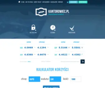Kantorowiec.pl(Internetowy kantor wymiany walut) Screenshot