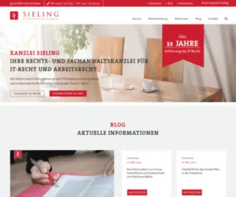 Kanzlei-Sieling.de(Ihre Rechtsanwälte und Fachanwälte für IT) Screenshot