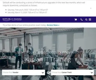 Kaplanittraining.com(Pass your IT certification exams with confidence using Kaplan IT Training (formerly Transcender)) Screenshot