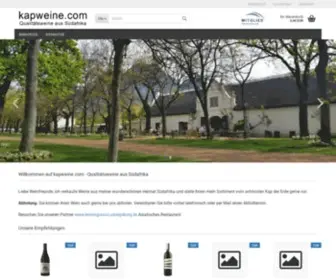 Kapweine.com(Qualitätsweine aus Südafrika) Screenshot