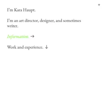 Karahaupt.com(Kara Haupt) Screenshot