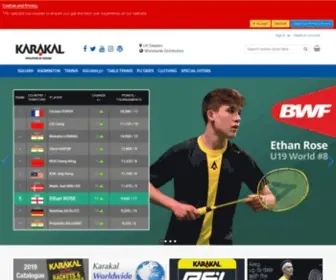 Karakal.com(The UK's leading designer and manufacturer of Squash) Screenshot