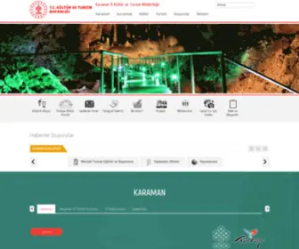 Karamankulturturizm.gov.tr(Karaman İl Kültür ve Turizm Müdürlüğü) Screenshot
