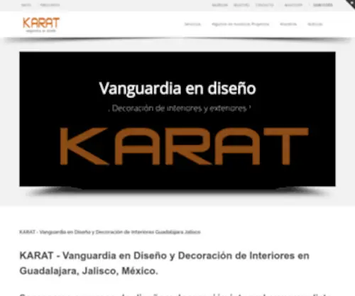 Karat.com.mx(Vanguardia en Dise駉 y Decoraci髇 de Interiores Guadalajara Jalisco) Screenshot