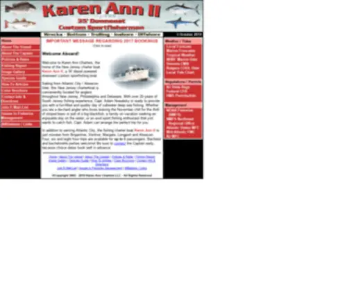 Karenannii.com(Atlantic City Fishing Charter Boat Karen Ann II) Screenshot